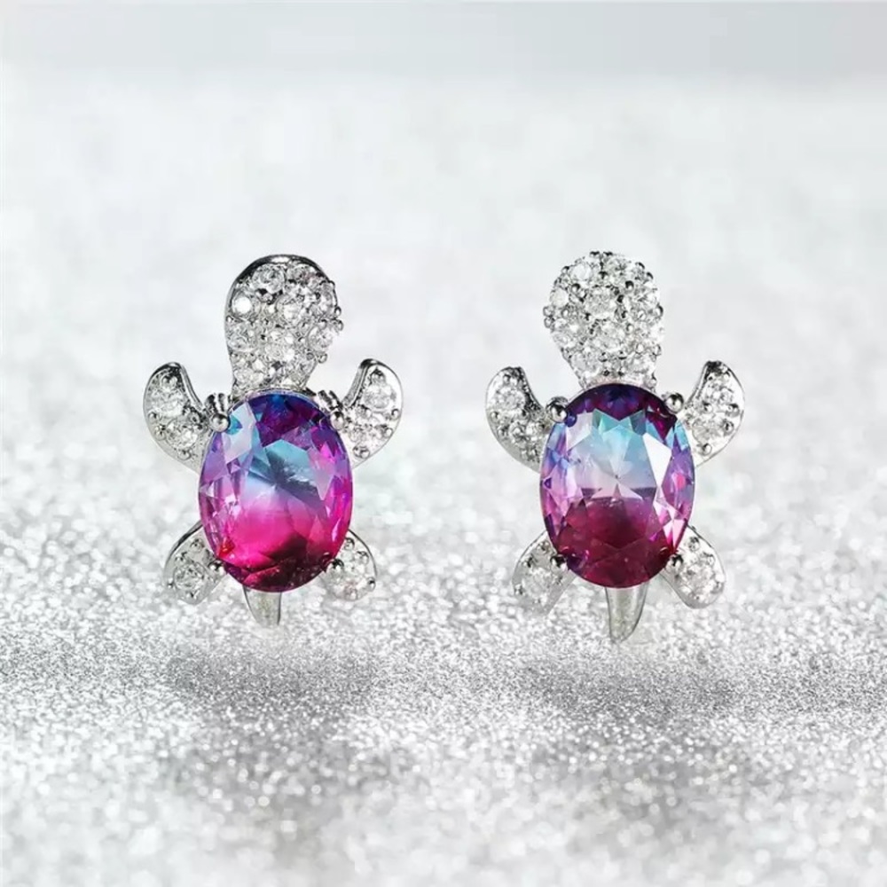 âJust Keep Swimmingâ Sea Turtle Cute Stud Earrings - Picture 2 of 11